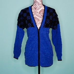 Vintage 80’s Kitty Hawk Blue Cable Knit Cardigan